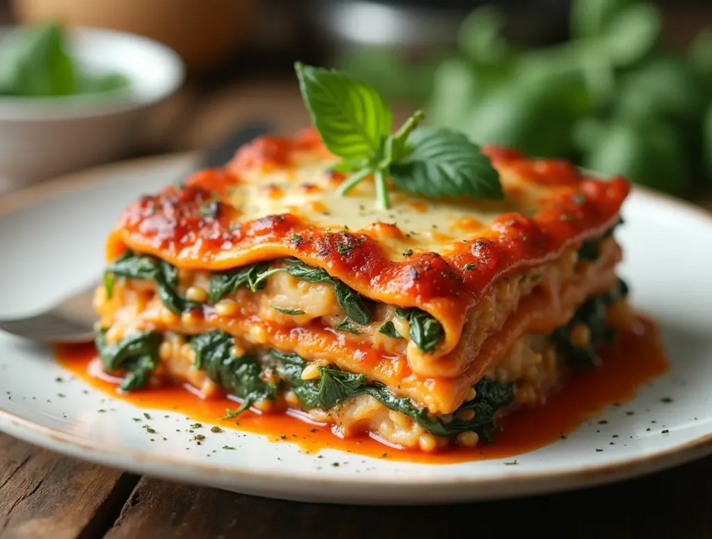 Lasagne met kip en spinazie