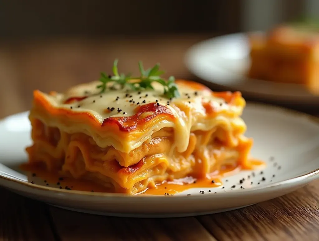 Lasagne met kip en zoete aardappel