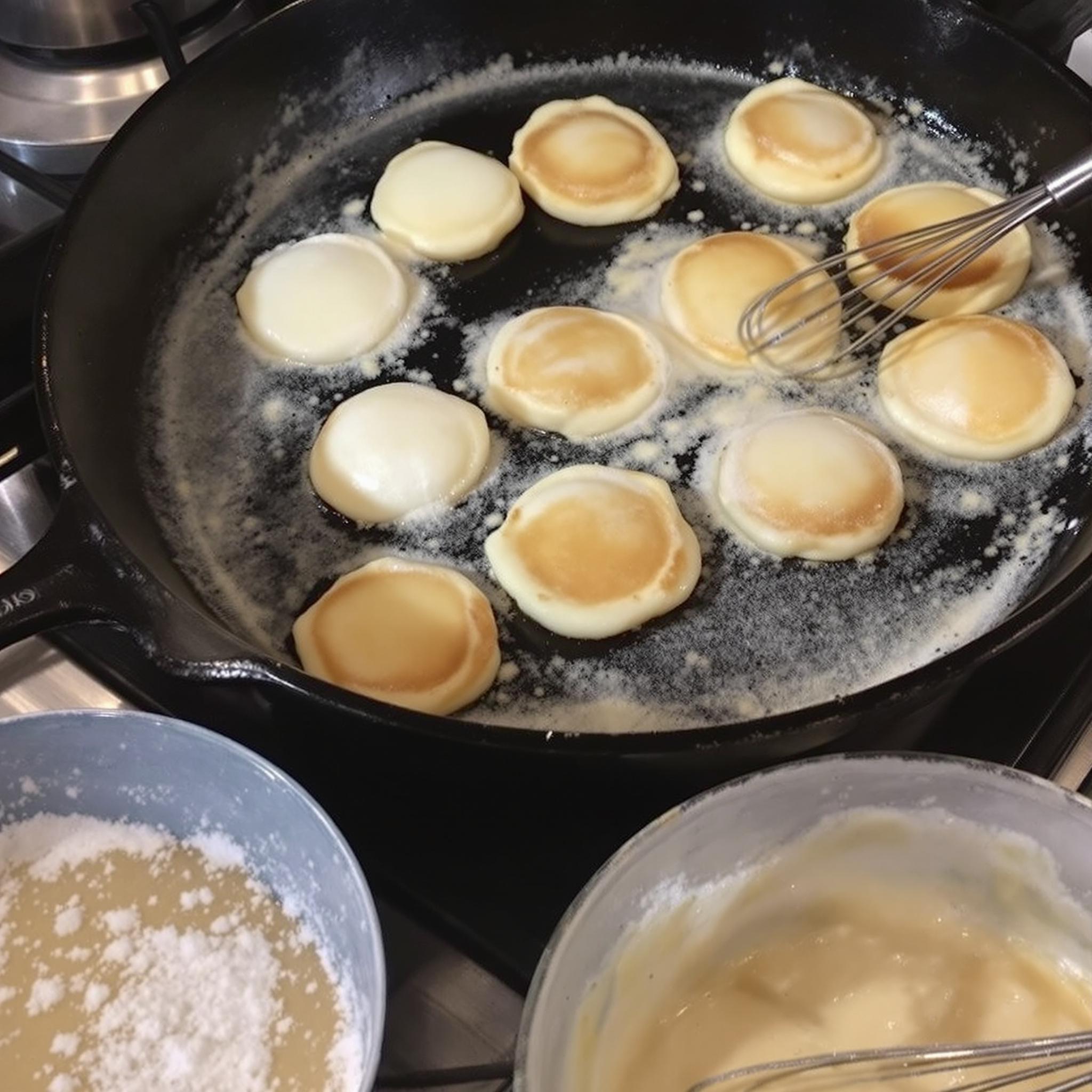 Poffertjes met poedersuiker