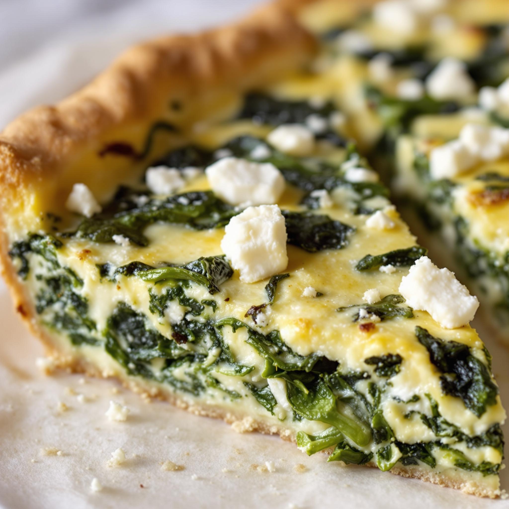 Quiche met spinazie en feta