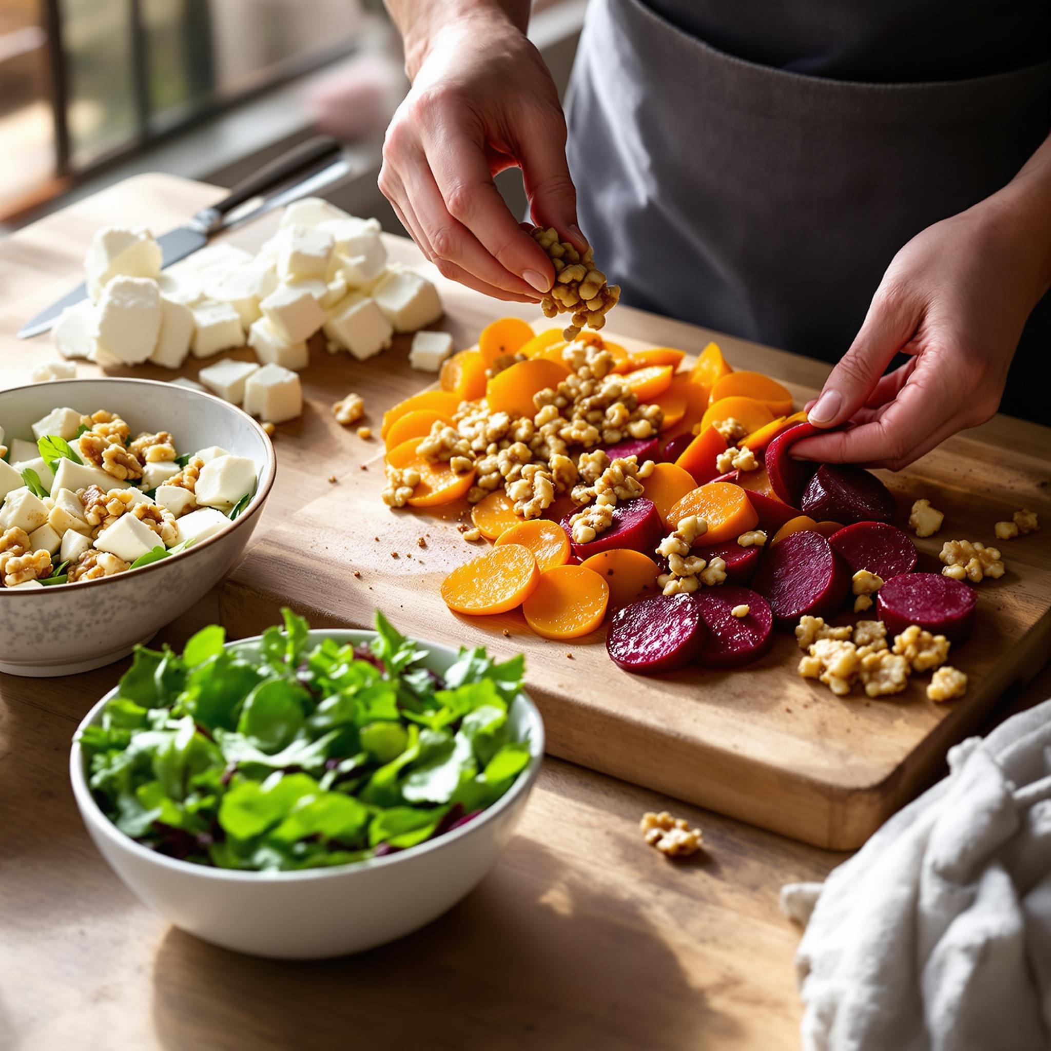 Bietensalade met geitenkaas