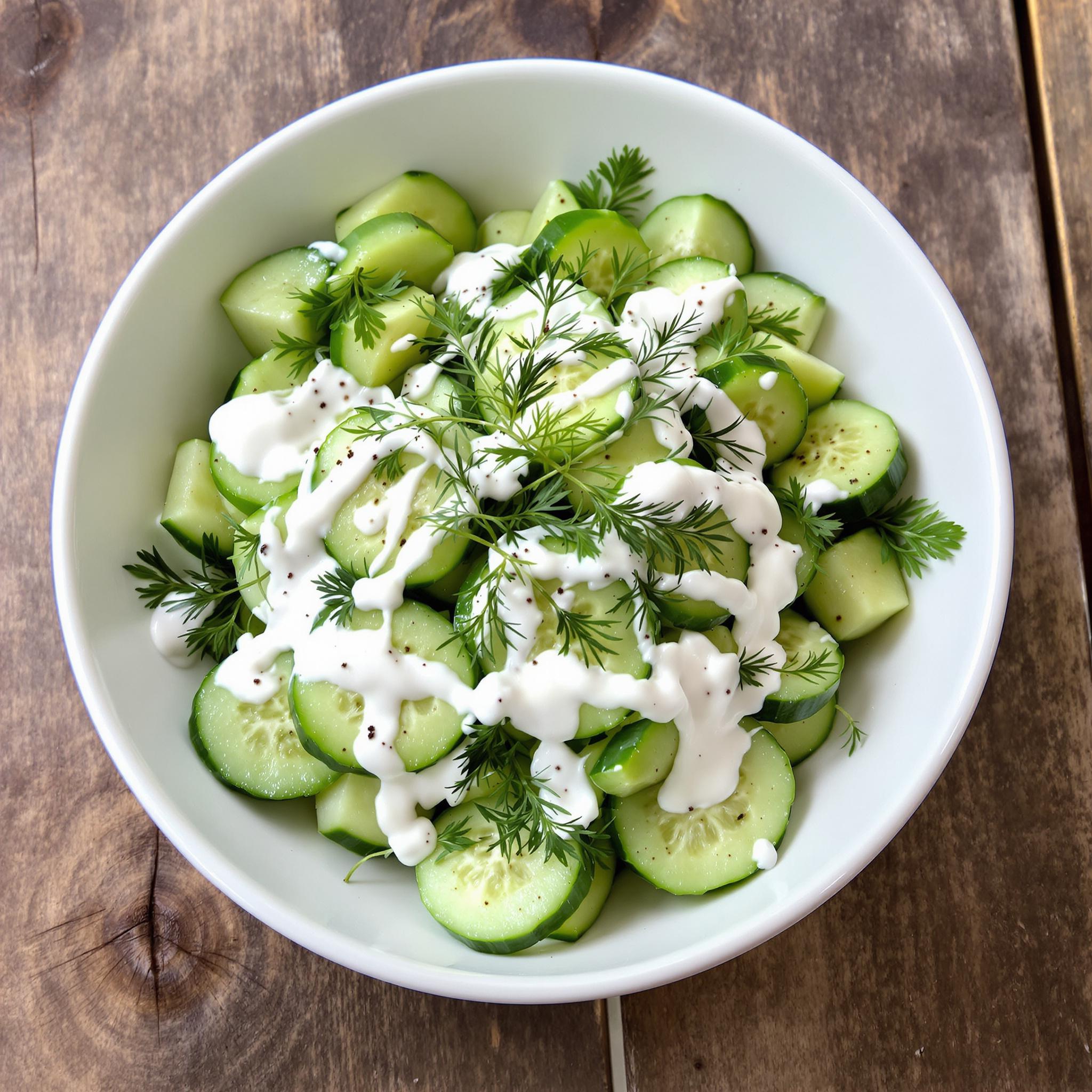 Komkommersalade met dille en yoghurt