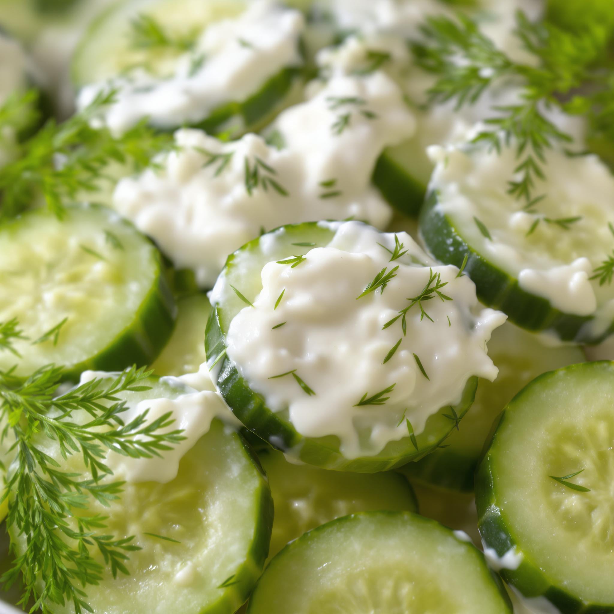 Komkommersalade met dille en yoghurt