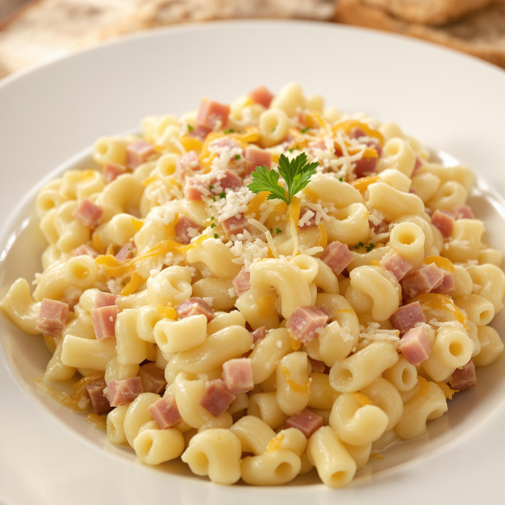 Macaroni met ham en kaas