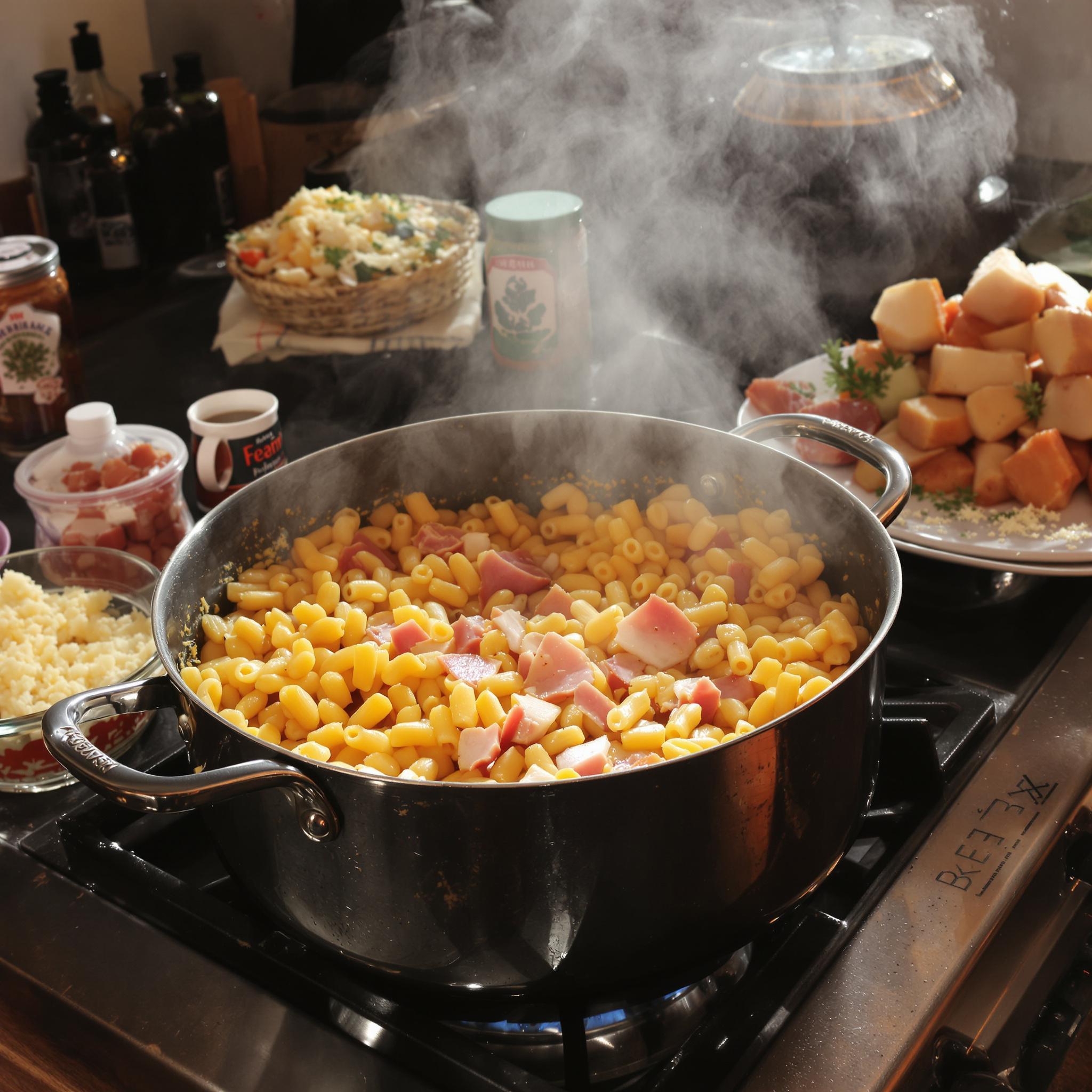 Macaroni met ham en kaas