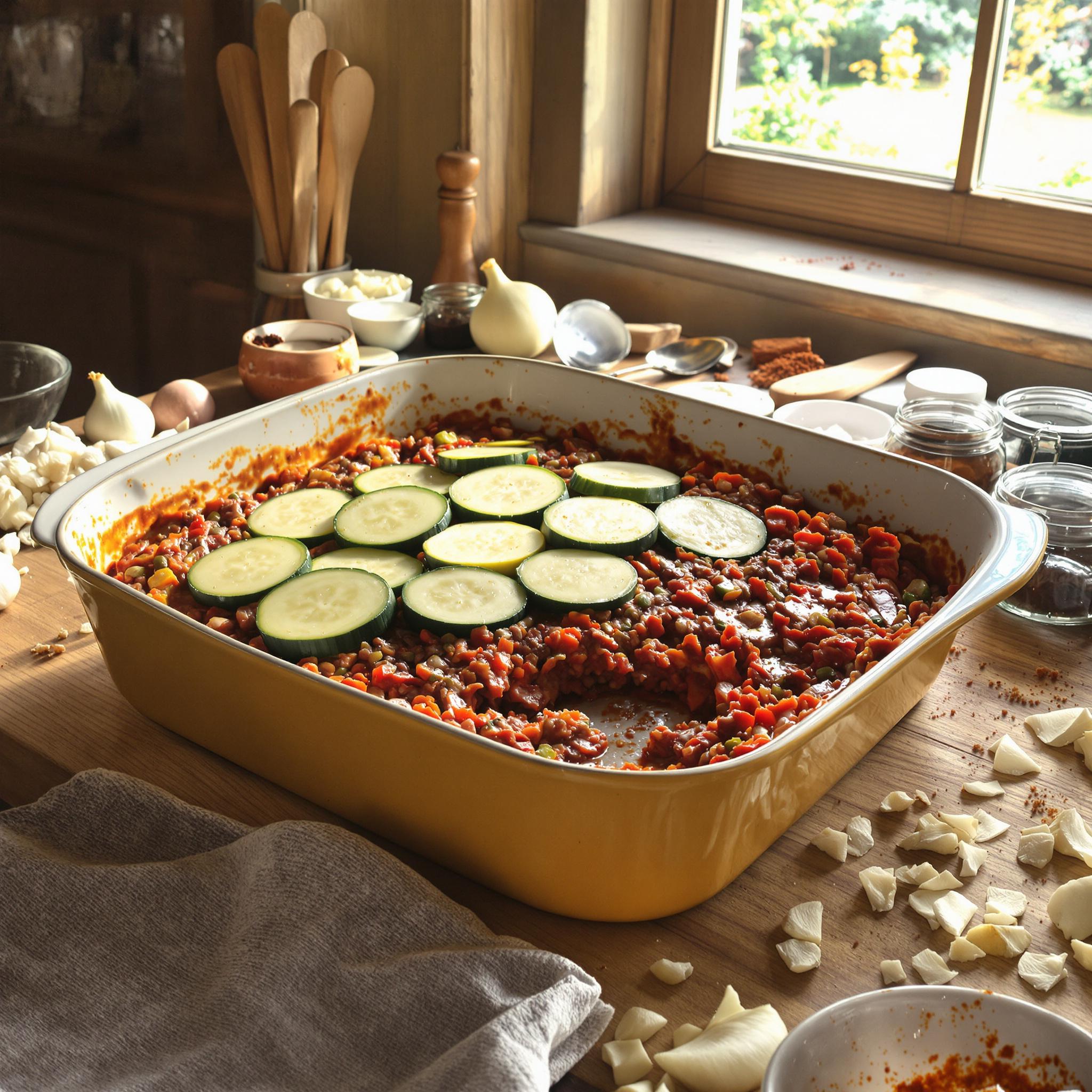 Ovenschotel met courgette en gehakt