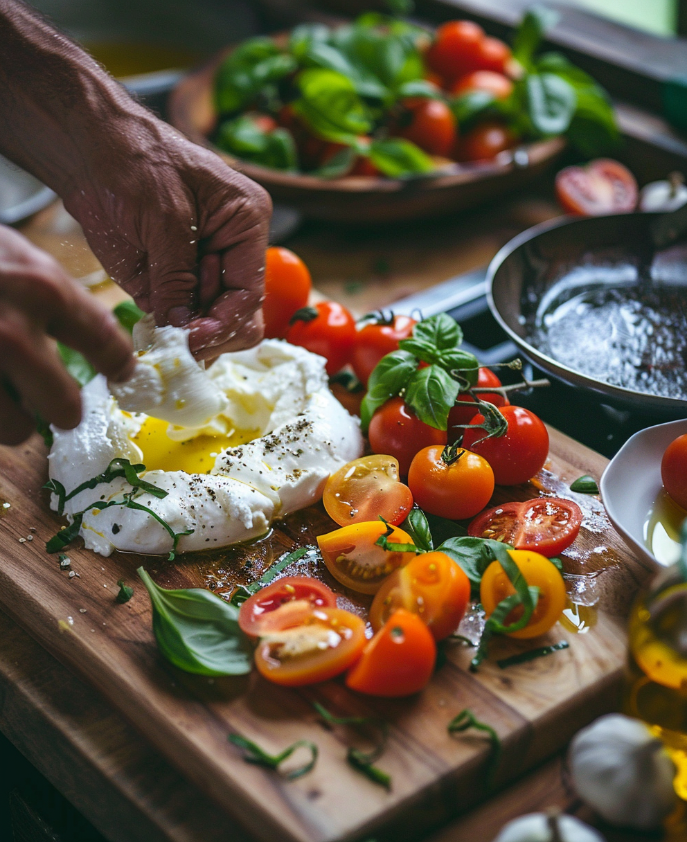 recept met burrata