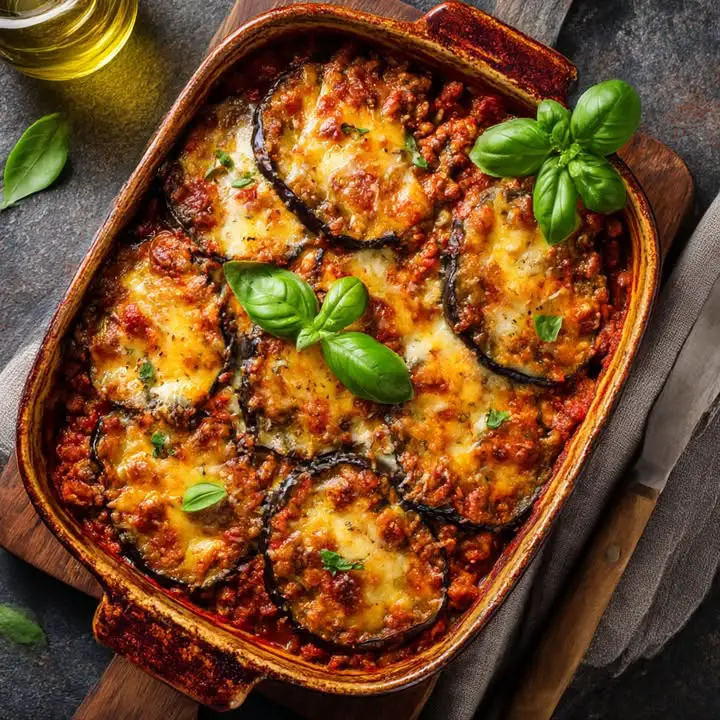Aubergine Vlees Gratin