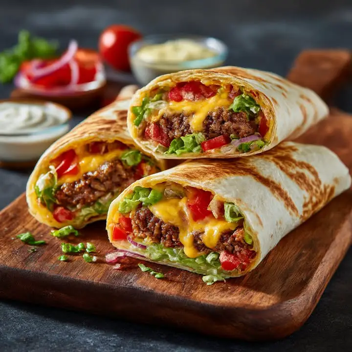 Cheeseburger Wraps Recept