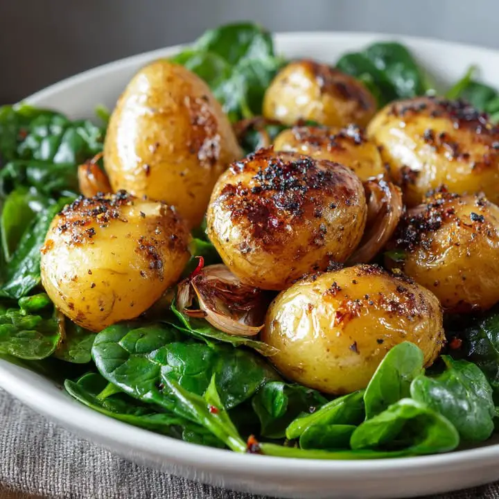 Geroosterde Aardappelen Spinaziesalade