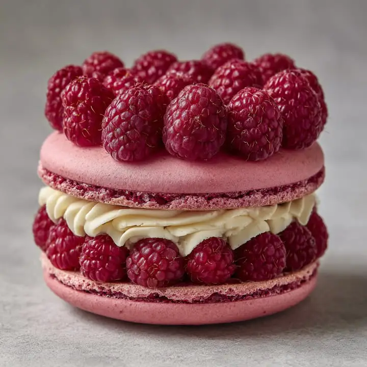 Giant Frambozen Rozenmacaron