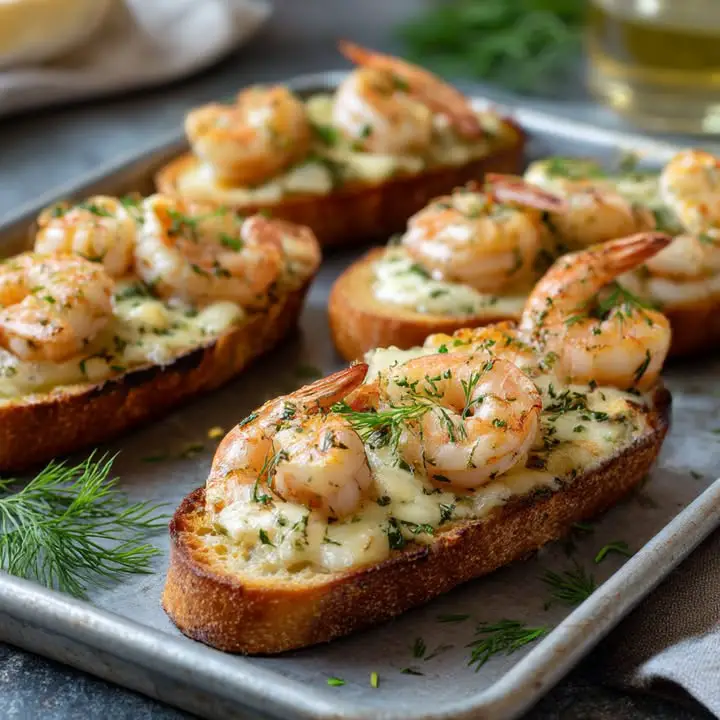 Knoflookbrood Garnituur Crevettes