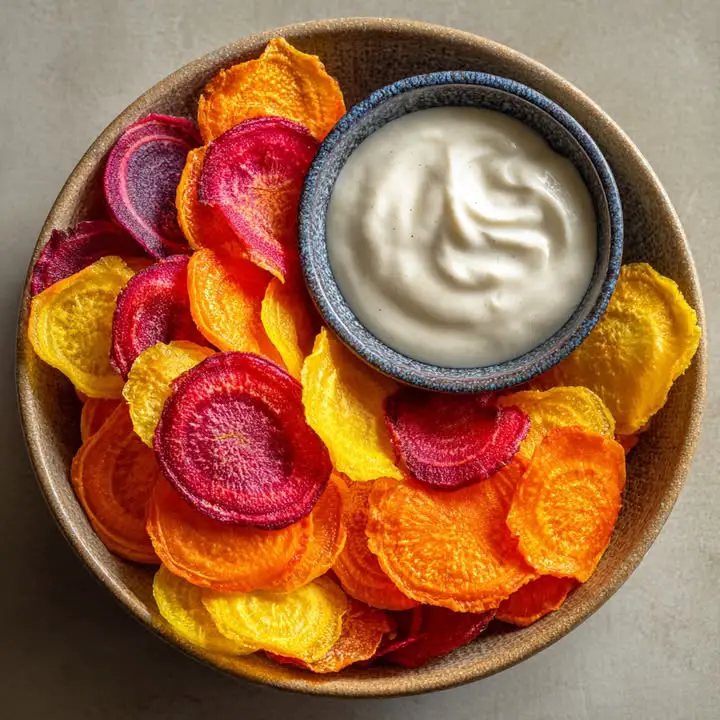 Krokante Wortelchips met Dip