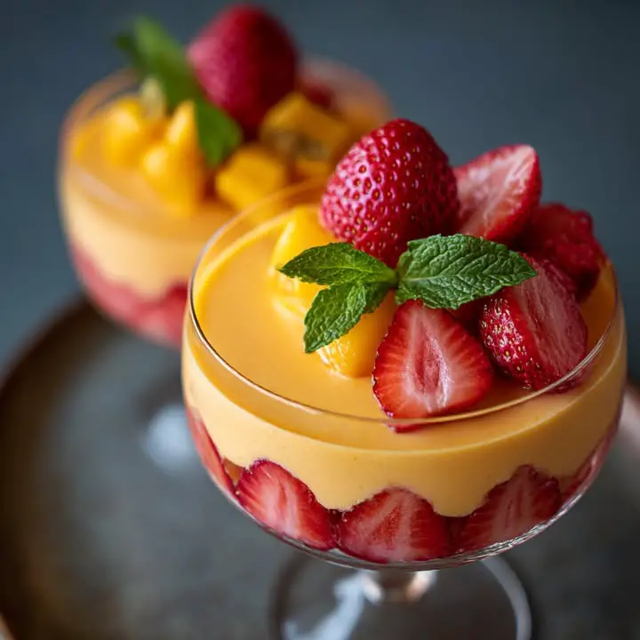 Mango Aardbeien Mousse