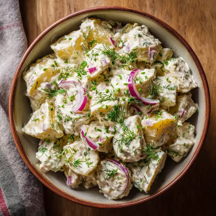 Romige Aardappelsalade Met Kruidens