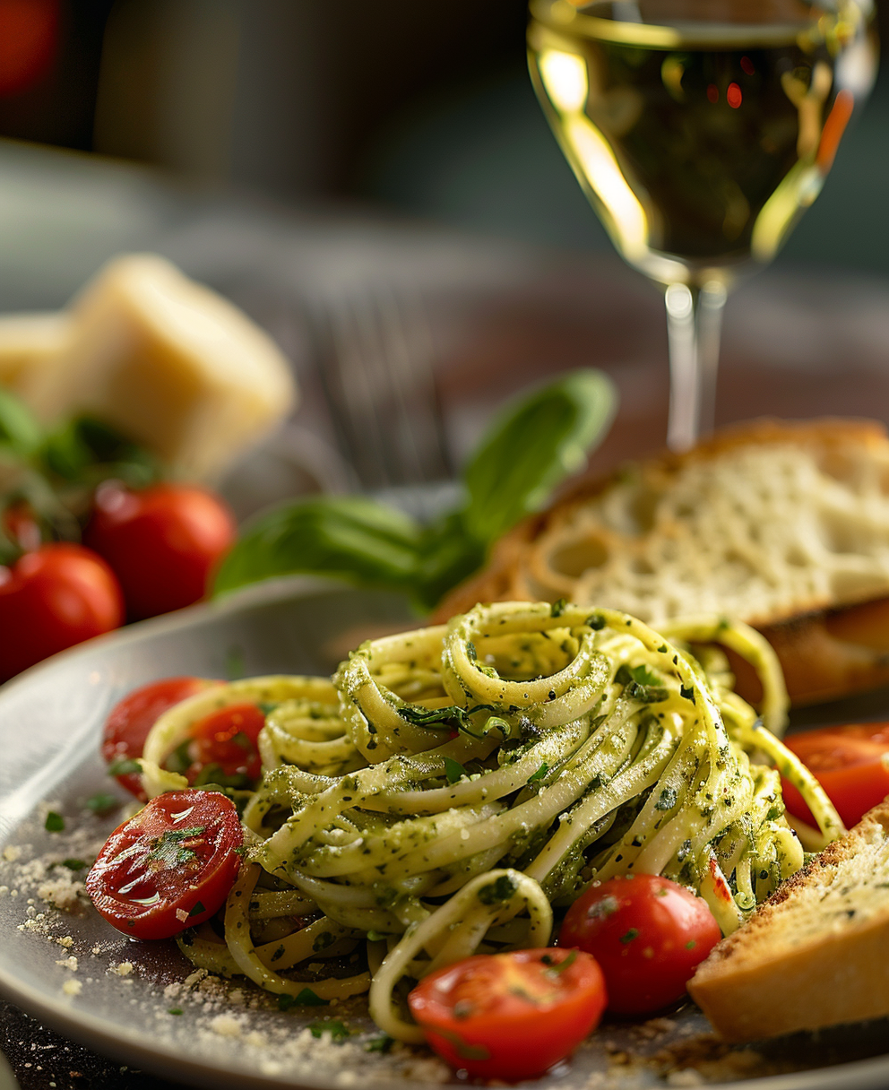 pesto pasta recept
