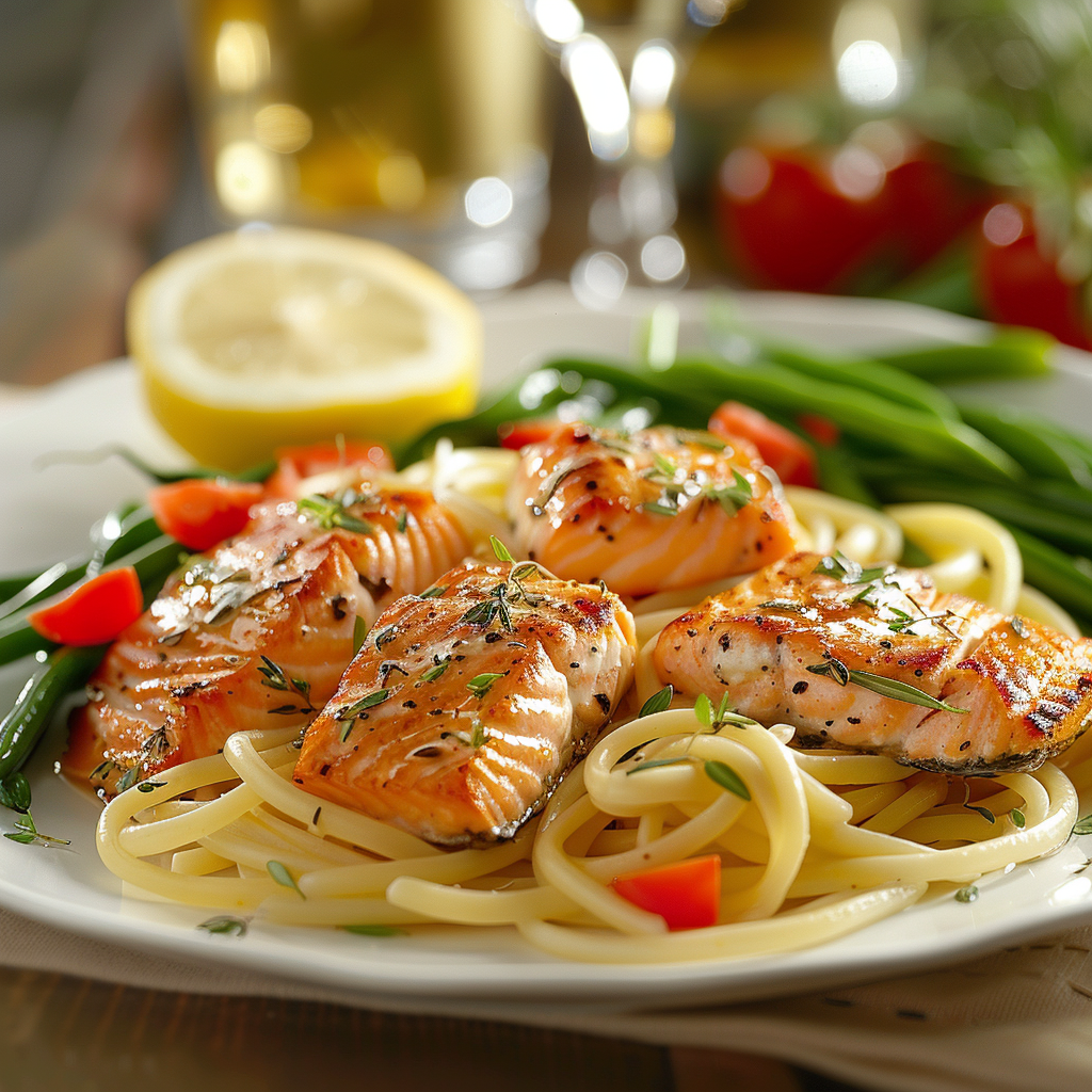 recept met pasta en zalm