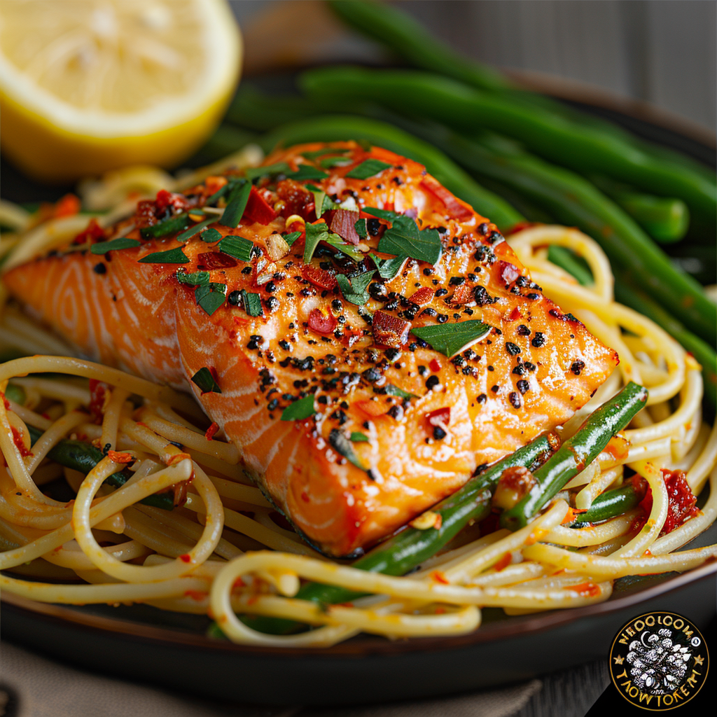 recept met pasta en zalm