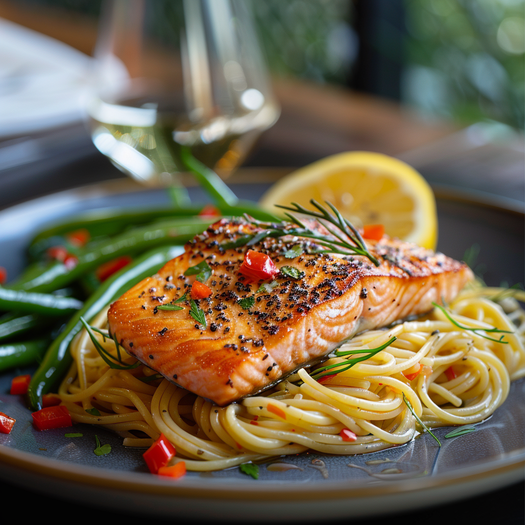 recept met pasta en zalm