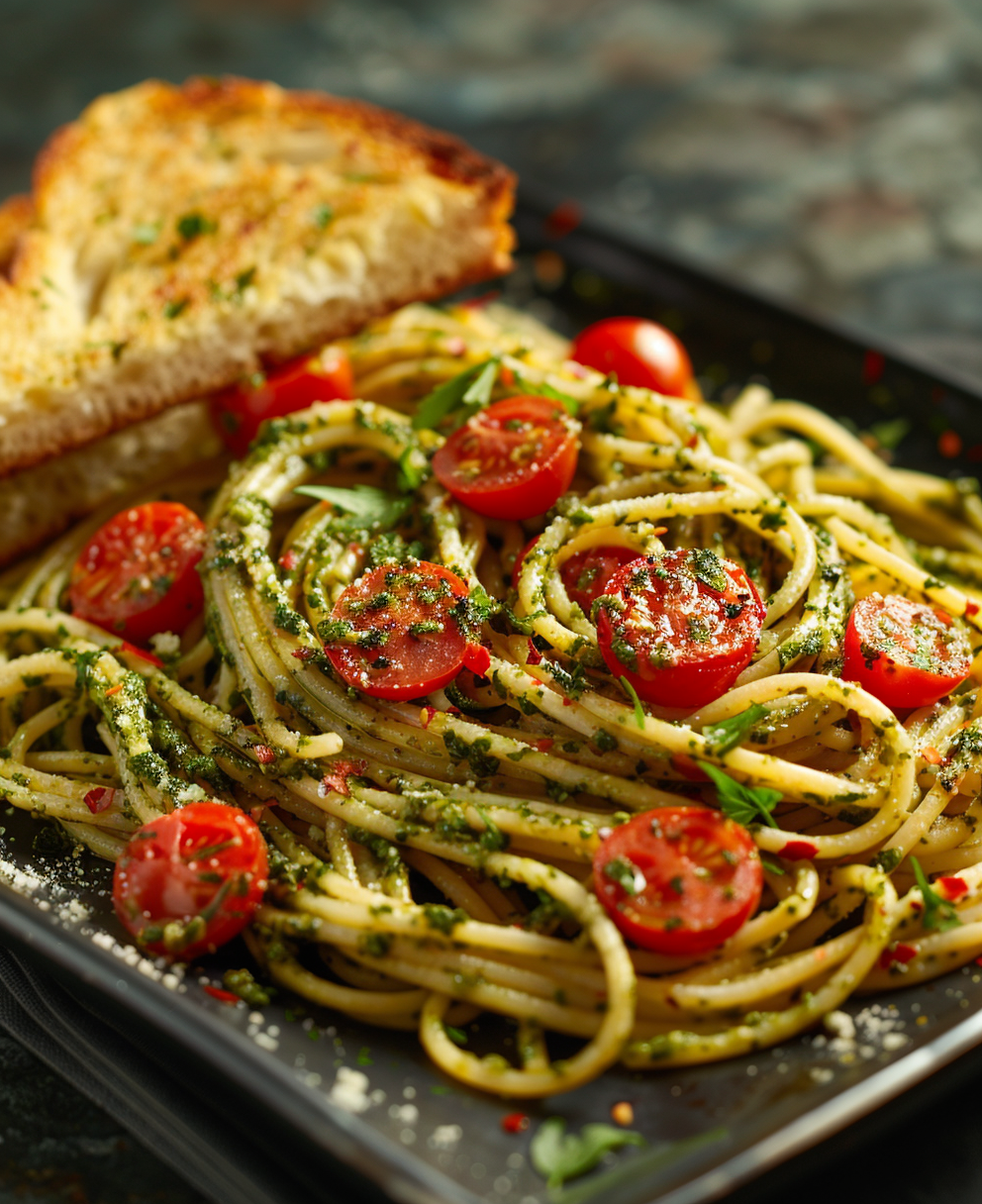 recept spaghetti pesto