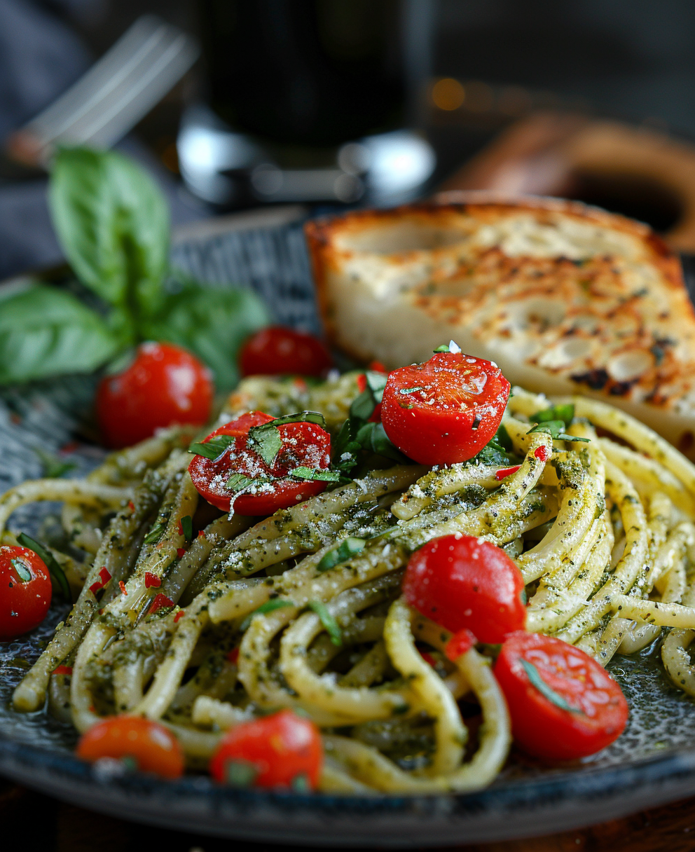 recept spaghetti pesto