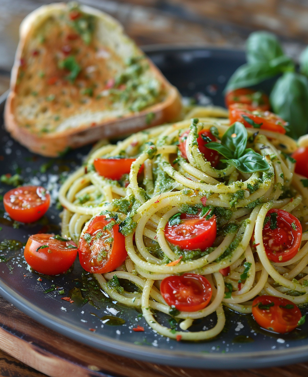 recept spaghetti pesto