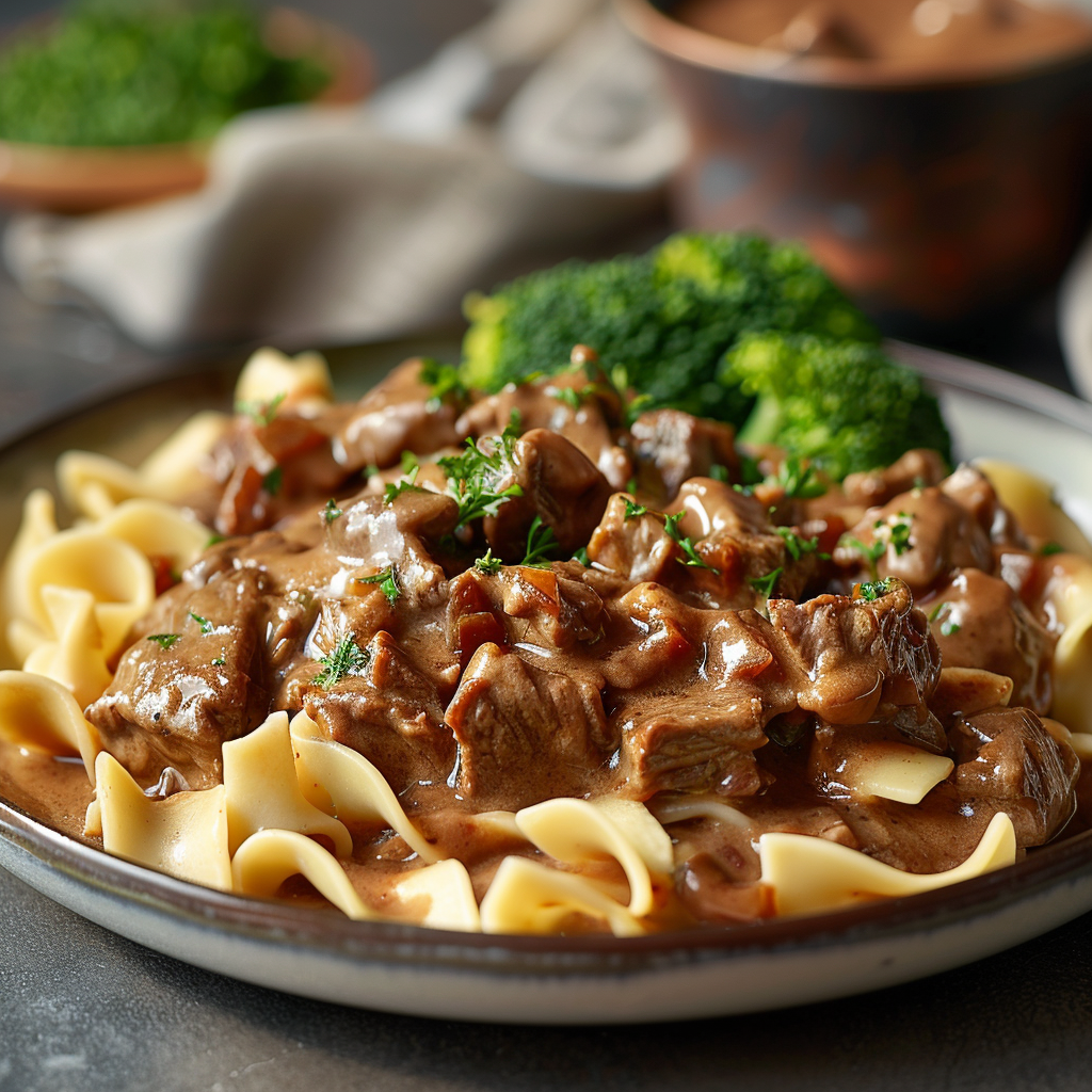 recept stroganoff