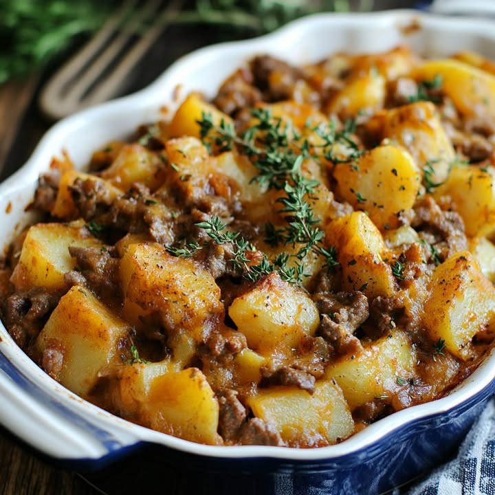 Aardappelgratin met vlees