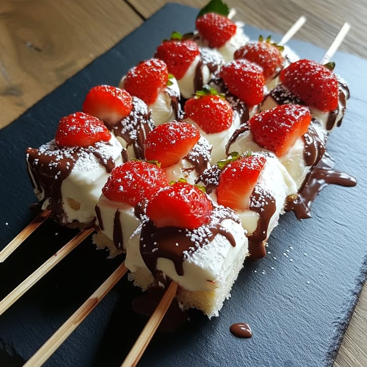 Aardbeien Chocolade Spiesjes