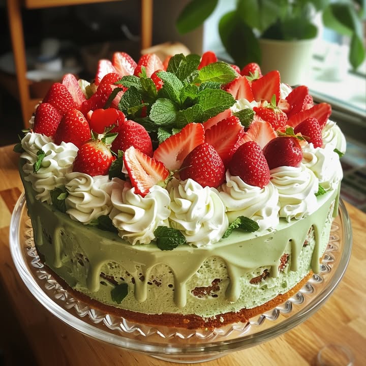 Aardbeien Pistache Taart