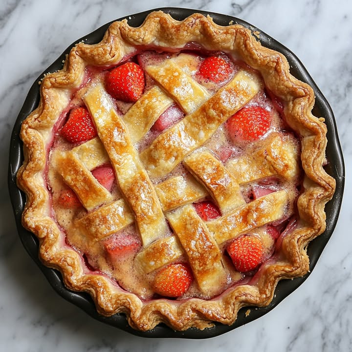 Aardbeien Rabarber Taart