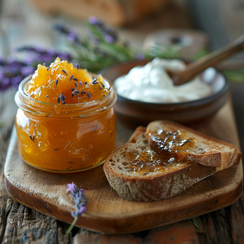 Abrikozenjam zonder suiker met lavendel