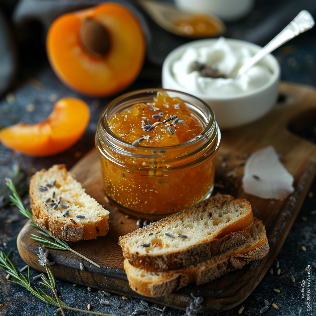 Abrikozenjam zonder suiker met lavendel