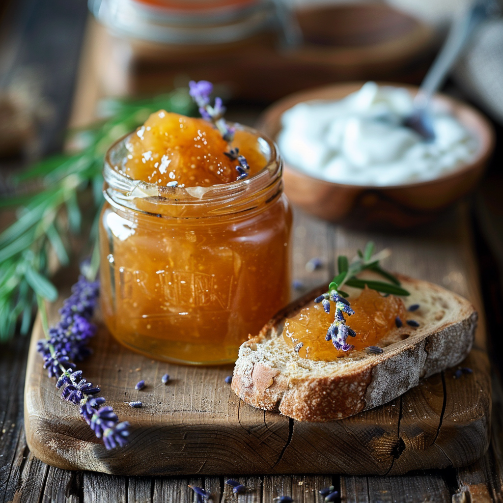 Abrikozenjam zonder suiker met lavendel