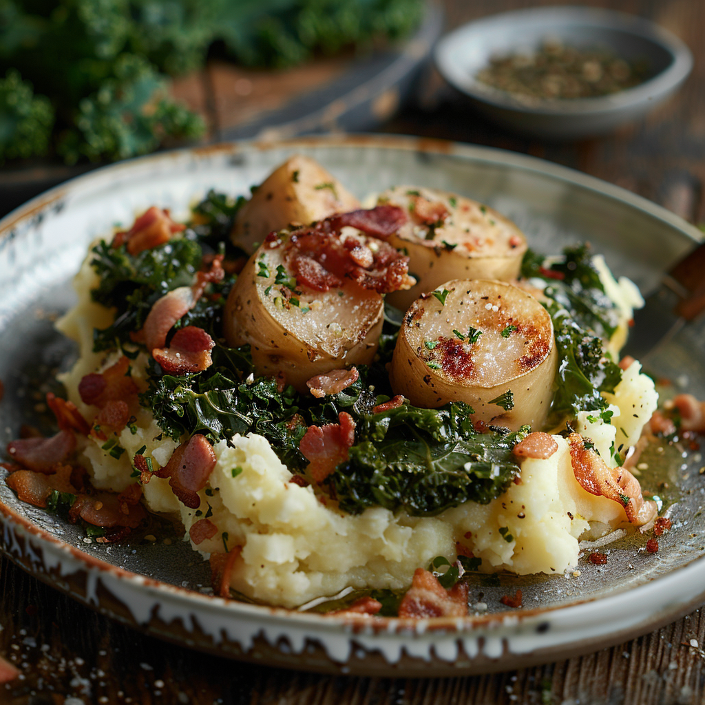 Boerenkoolstamppot met spekjes en worst