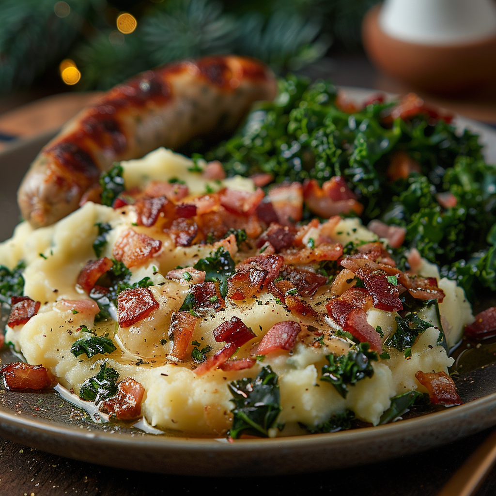 Boerenkoolstamppot met spekjes en worst