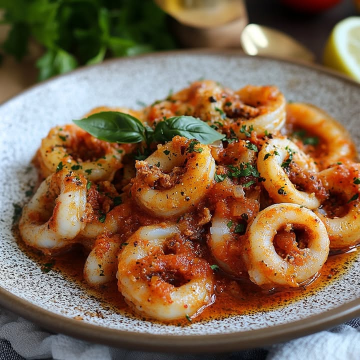 Calamars in Tomatensaus