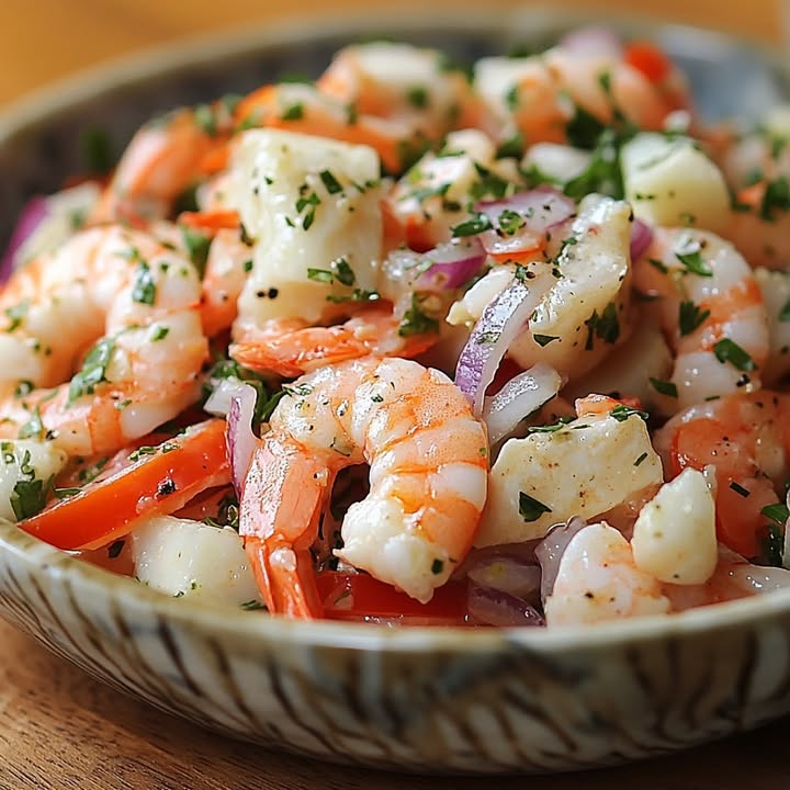 Crevettes Ceviche Salade