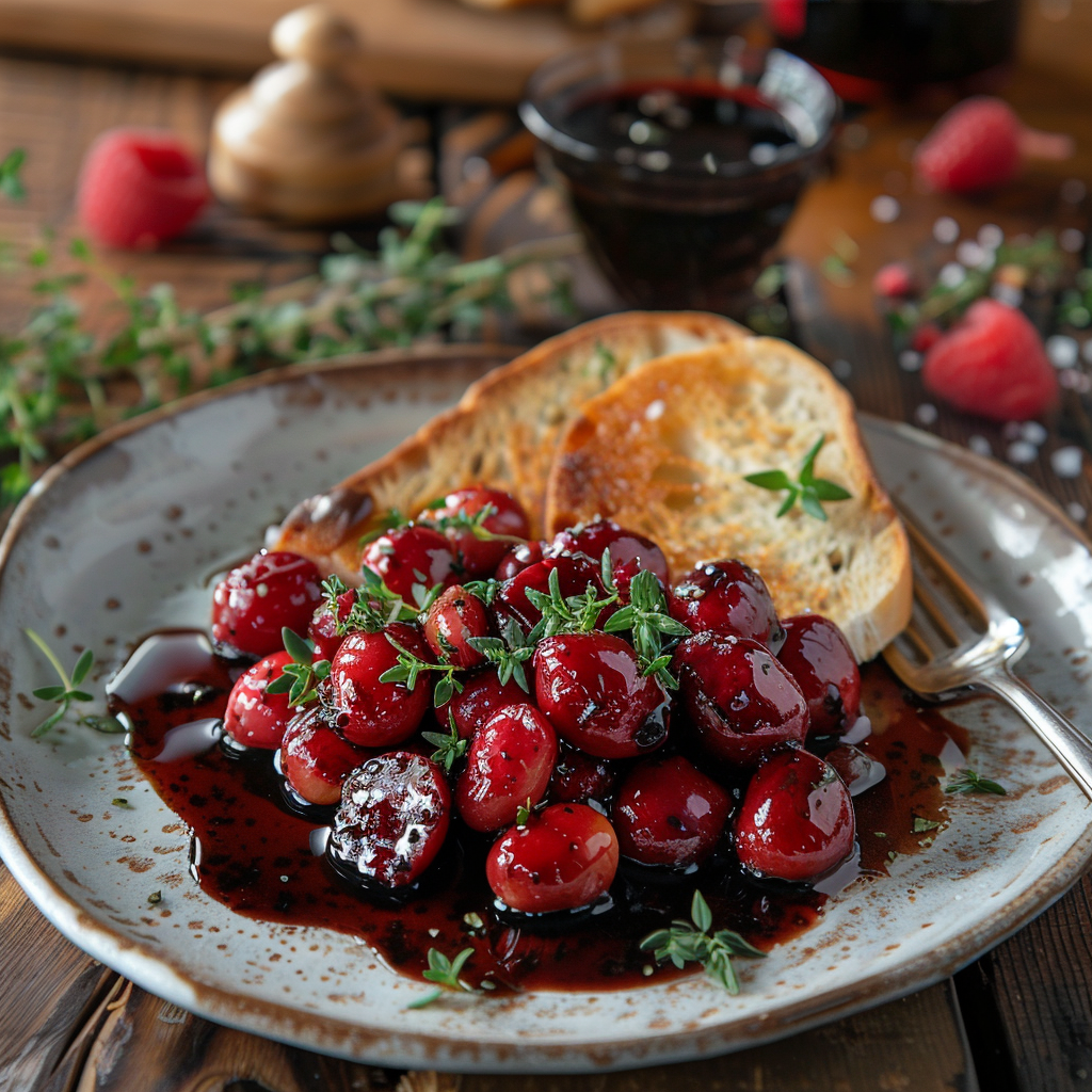 Frambozen-stroop met balsamico en tijm
