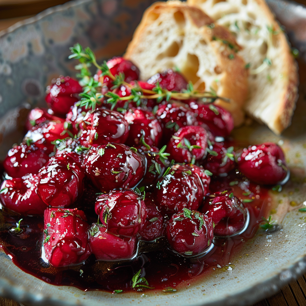 Frambozen-stroop met balsamico en tijm