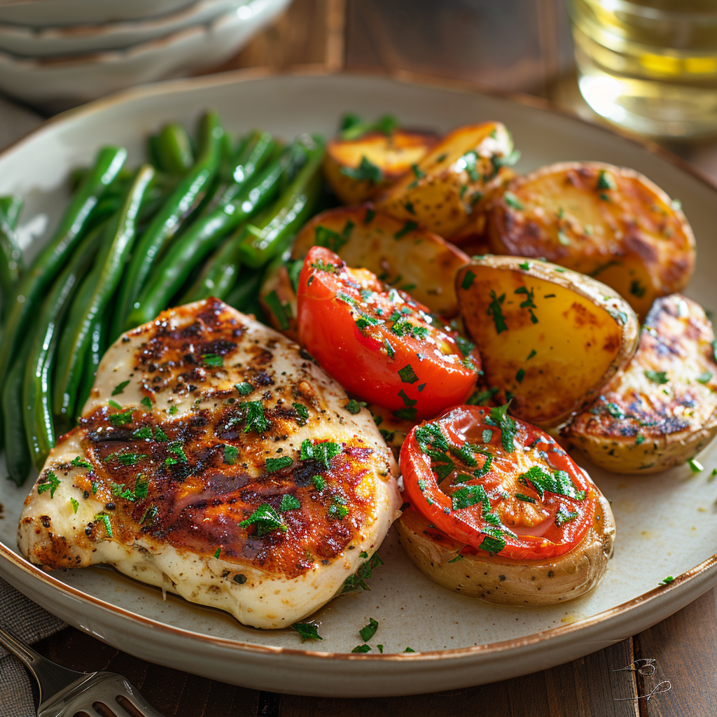 Gegratineerde kipfilet met tomaat en mozzarella