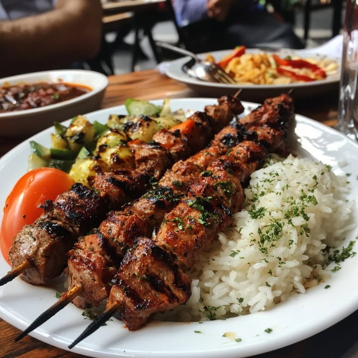 Gegrilde Vlees Spiesjes