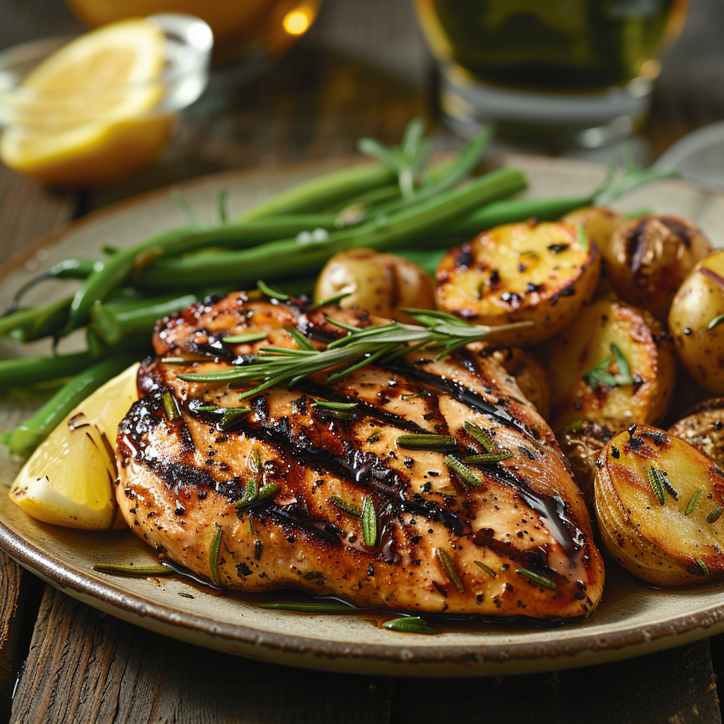 Gegrilde kipfilet met rozemarijn en citroen