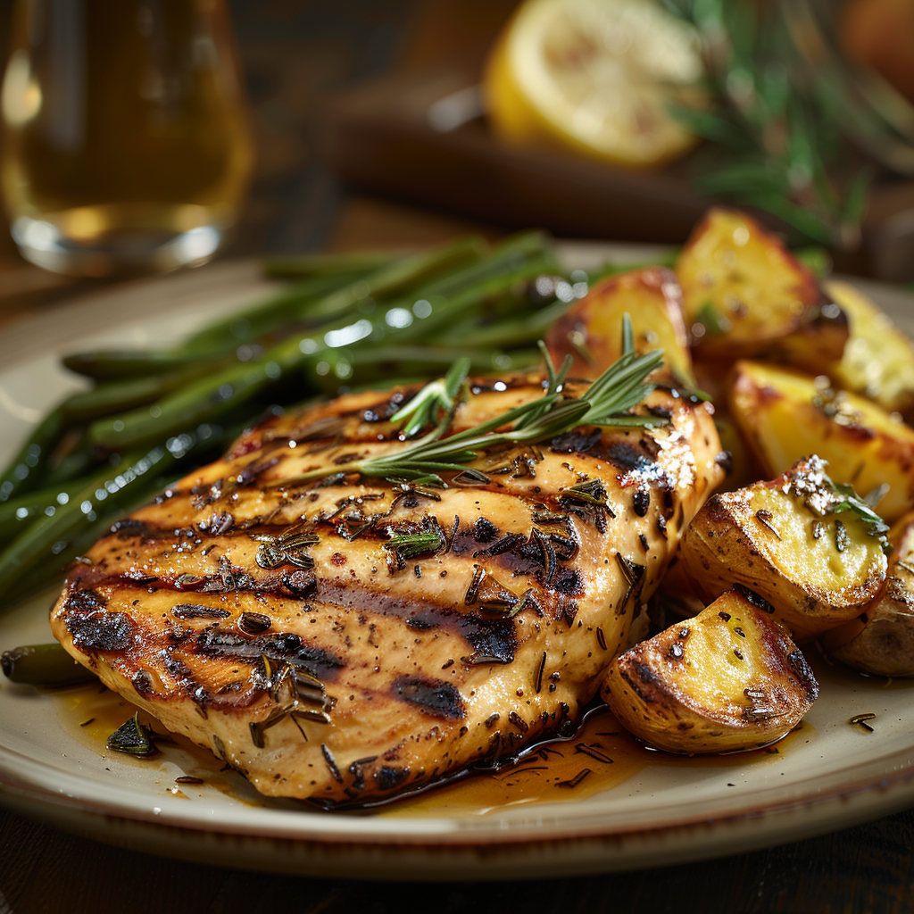 Gegrilde kipfilet met rozemarijn en citroen