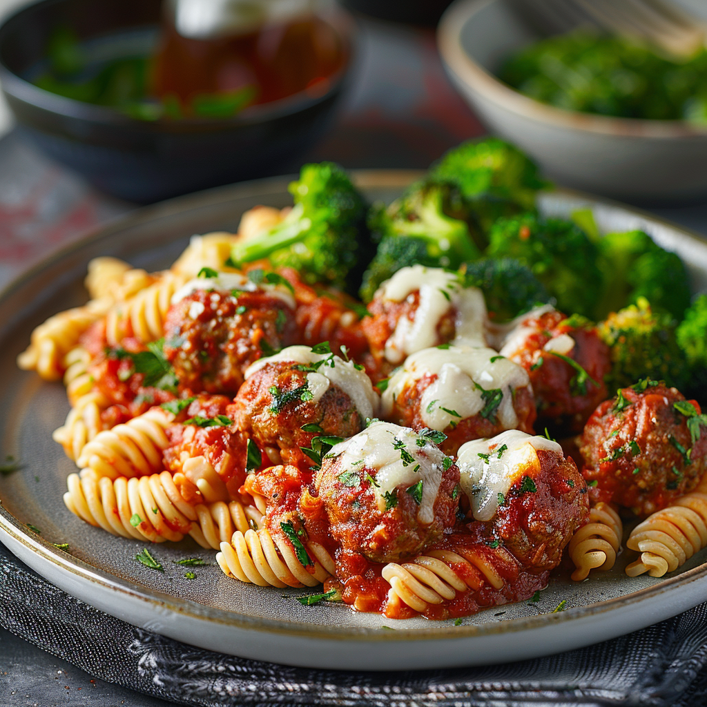 Gehaktballen in tomatensaus met mozzarella
