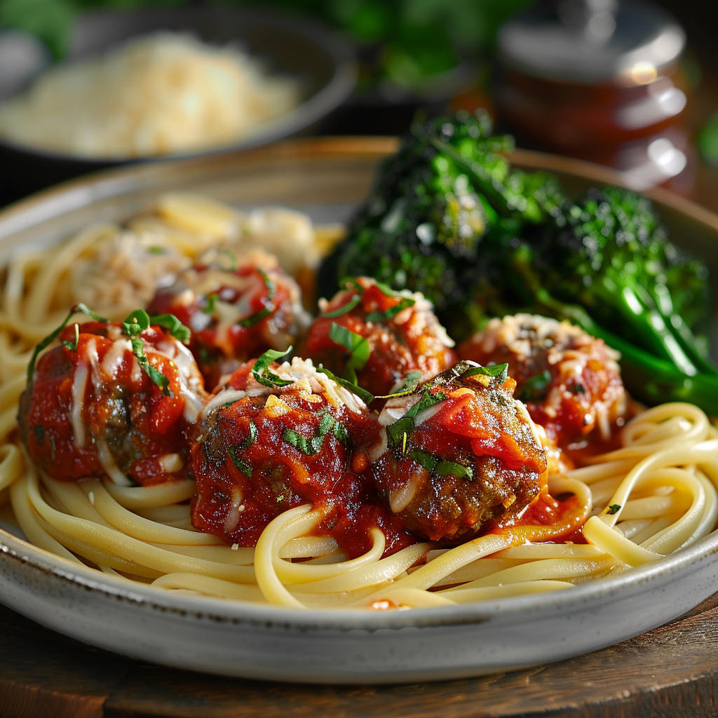 Gehaktballen in tomatensaus met mozzarella