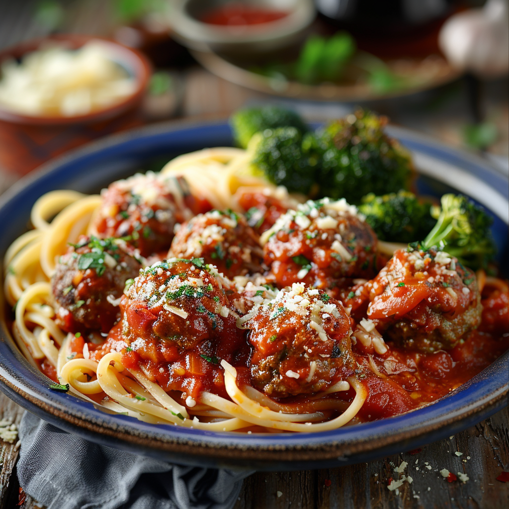 Gehaktballen in tomatensaus met mozzarella