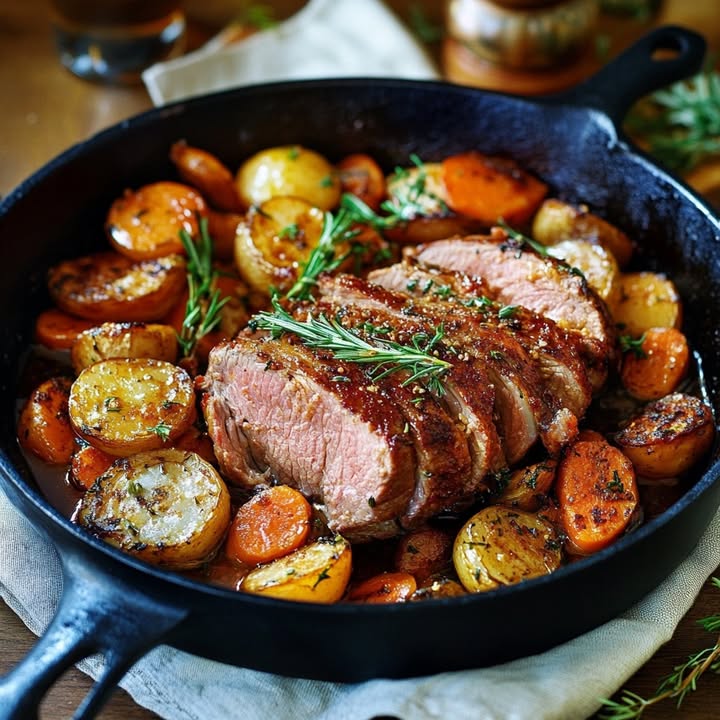 Gekonfijte biefstuk met groenten