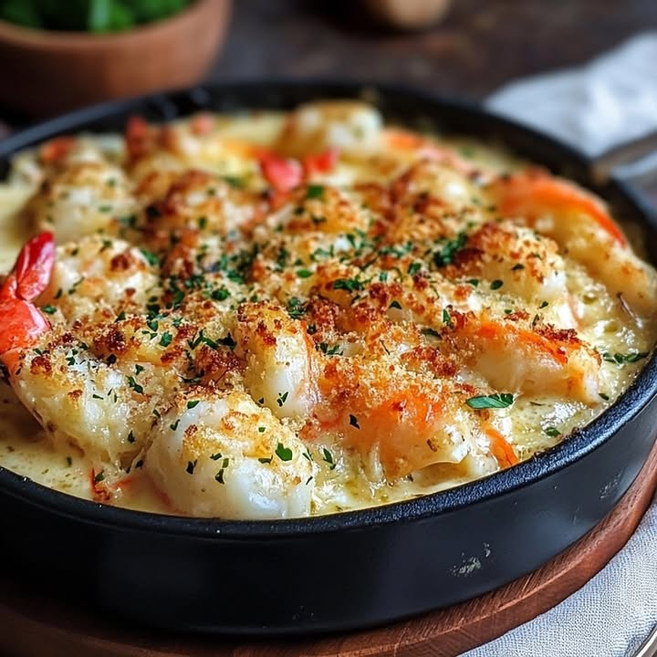 Gratin Sint-Jakobsschelpen Garnalen