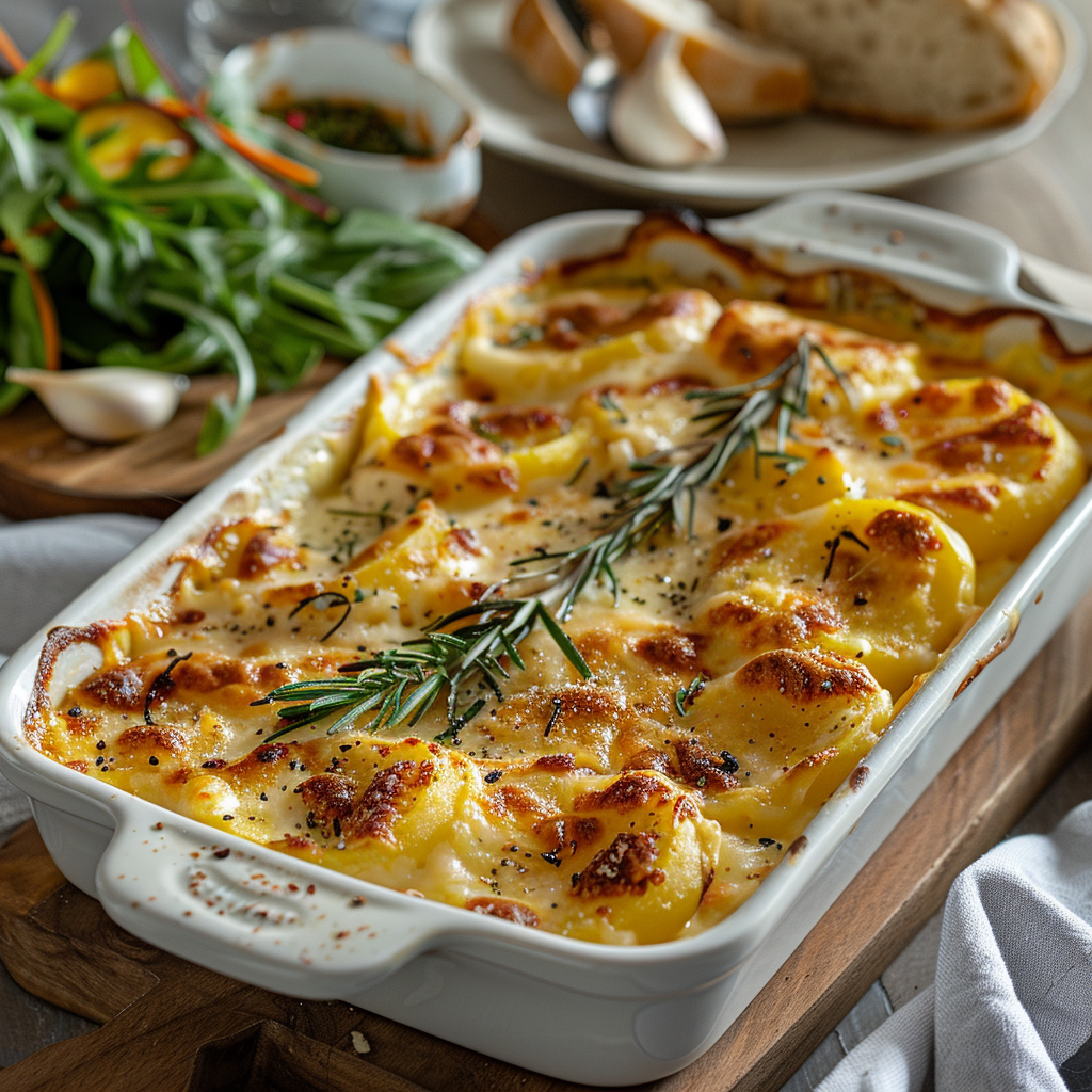 Gratin dauphinois met knoflook en rozemarijn